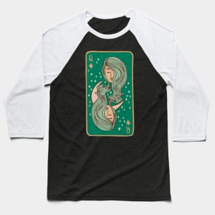 Queen of Diamonds Card Baseball T-Shirt